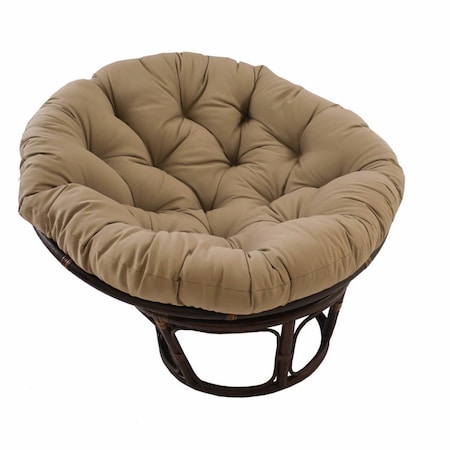 International Caravan 42 in. Rattan Papasan Chair with Solid Twill Cushion, Toffee 3312-TW-TF